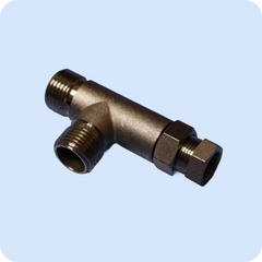 Eau 1/2" x 1/2" x 3/8" Metal T-Adapter with Built-In Filter